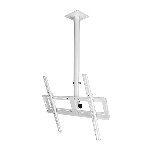 TV-Halterung, TV-Wandhalterung, Decken-TV-Halterung, unterstützt 35 kg, mit TV-Halterung und höhenverstellbarer Stange, Weiß (2 m) von DRFGNF