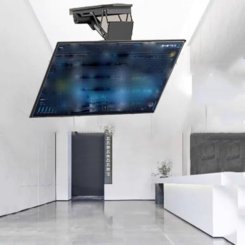 TV-Halterung – 0–85 ° herunterklappbar, versteckter herunterklappbarer TV-Heber, TV-Wand, motorisierte Decken-TV-Halterung, passend für 127-228 cm (50–90 Zoll) Fernseher (Min250 bis max. 600 mm, 50–90 von DRFGNF