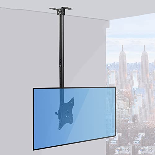 TV-Ständer, Decken-TV-Halterung, TV-Deckenhalterung für 14-42-Zoll-Fernseher, Teleskopstange, höhenverstellbar, unterstützt bis zu 35 kg, max. 200 x 200 mm, einfarbig - 0,51 m TV-Ständer, Decken-TV-Halterung, TV-Deckenhalterung für 14-42-Zoll-Fernseher, Teleskopstange, höhenverstellbar, unterstützt bis zu 35 kg, max. 200 x 200 mm, einfarbig - 0,51 m von DRFGNF