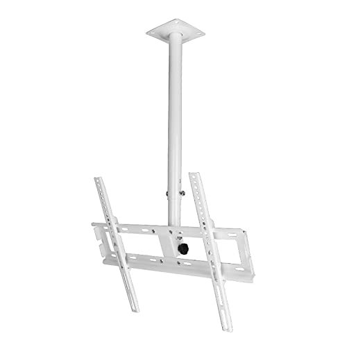 TV-Ständer, Decken-TV-Halterung, passend für 81,3–149,7 cm (32–55 Zoll) Flachbildschirme, max. 400 x 400 mm, maximale Belastung bis zu 50 kg, Weiß, Schwarz, A-0,52 m von DRFGNF