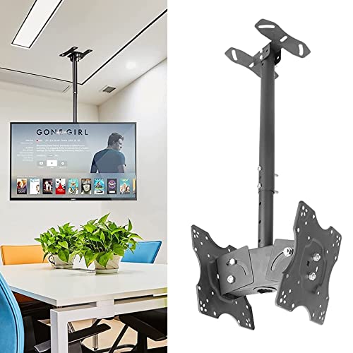 Verstellbare TV-Deckenhalterung, TV-Wandhalterung, 2-seitige TV-Halterung, neig- und drehbarer TV-Ständer, für Fernseher von 50,8 bis 81,3 cm, maximales Gewicht 27,2 kg pro Bildschirm Verstellbare TV-Deckenhalterung, TV-Wandhalterung, 2-seitige TV-Halterung, neig- und drehbarer TV-Ständer, für Fernseher von 50,8 bis 81,3 cm, maximales Gewicht 27,2 kg pro Bildschirm von DRFGNF