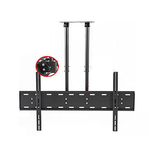 Verstellbare TV-Deckenhalterung, doppelpoliger Decken-TV-Ständer für 152-305 cm (60-120 Zoll) Fernseher, passend für flache und gewölbte Decken, Erweiterungsschraubenbefestigung von DRFGNF