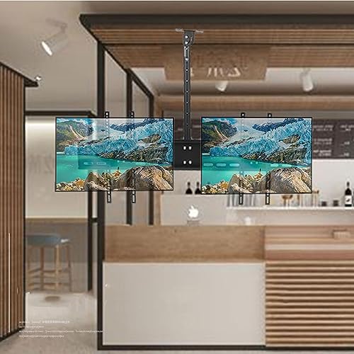 Verstellbare TV-Deckenhalterung – Decken-TV-Halterung, passend für die meisten 35,6–101,6 cm (14–40 Zoll) LED-Bildschirm-Displays, einpolige Doppelbildschirm-Hänge-TV-Halterung, hält zwei TV-Ständer von DRFGNF
