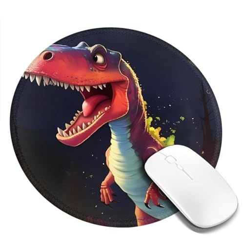DRGFCXE Großes Dinosaurier-Motiv, rutschfest, verdickt, 20,3 cm, rund, Gummi-Mauspad, verdicktes Design, rutschfeste Unterseite, bequemere Bedienung, präzise Kantenverriegelung, 2 Stück DRGFCXE Großes Dinosaurier-Motiv, rutschfest, verdickt, 20,3 cm, rund, Gummi-Mauspad, verdicktes Design, rutschfeste Unterseite, bequemere Bedienung, präzise Kantenverriegelung, 2 Stück von DRGFCXE