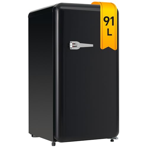 DRIXNO Eintüriger Retro Kühlschrank,Getränkekühlschrank 91 Liter,mit Mini-Gefrierfach,85 kWh/Jahr,LED-Licht. Erhältlich Schwarz DRIXNO Eintüriger Retro Kühlschrank,Getränkekühlschrank 91 Liter,mit Mini-Gefrierfach,85 kWh/Jahr,LED-Licht. Erhältlich Schwarz von DRIXNO