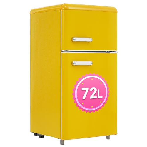 DRIXNO Retro-Kühlschrank, oberer und unterer Doppeltür-Kühlschrank, 72 Liter Gesamtvolumen, mit 21 Liter Gefriervolumen, 120 kWh/Jahr, LED-Licht. Erhältlich in verschiedenen Farben DRIXNO Retro-Kühlschrank, oberer und unterer Doppeltür-Kühlschrank, 72 Liter Gesamtvolumen, mit 21 Liter Gefriervolumen, 120 kWh/Jahr, LED-Licht. Erhältlich in verschiedenen Farben von DRIXNO