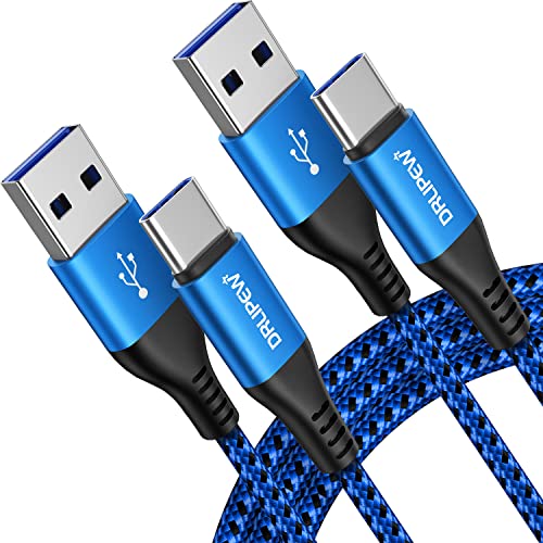 Extra langes USB-C-Kabel, 3 m, 2 Stück, PS5-Controller, USB-Typ-C-Ladekabel für Samsung Galaxy S10, S20, S21, S10e, S9, S8 Plus, A50, Note 10, 9, 8, LG G8, V20, V30, G7, 3 A, Schnellladekabel. von DRLIPEW