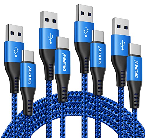 USB C Kabel Schnellladekabel [4 Stück, 1 m + 2 m + 3 M], USB Typ C Ladekabel Schnellladekabel für Samsung Galaxy S10 S9 S8 S20 S21 Plus Ultra 5G, HTC 10/U12+, LG G5/G5 6-Nylon geflochten. von DRLIPEW