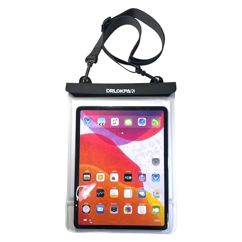 DRLOKPAK Schwimmende wasserdichte Tablet-Hülle für iPad Pro 32,9 cm (12,9 Zoll) Galaxy Tab S8+/S9+ 12,5 Zoll Surface Pro X/9/8/7/6 Tablet, für Tablet und eReader bis zu 13 Zoll (33 cm), Weiß, von DRLOKPAK
