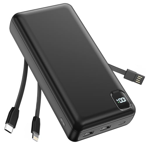 DRMARE-Powerbank 50000mAh mit PD-20W & integrierten Kabeln – 5 Ausgänge & 2 Eingänge, LED-Display – Tragbare Stromversorgung für iPhone-15/14/13-Pro-Modelle, usw DRMARE-Powerbank 50000mAh mit PD-20W & integrierten Kabeln – 5 Ausgänge & 2 Eingänge, LED-Display – Tragbare Stromversorgung für iPhone-15/14/13-Pro-Modelle, usw von DRMARE