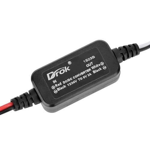 DROK 12 V auf 9 V DC Konverter, 11-32 V auf 9 V 3 A DC Abwärtswandler, Spannungsregler, Netzteil für Wohnmobil, Fahrzeug, Auto, LKW, Solarmodule von DROK