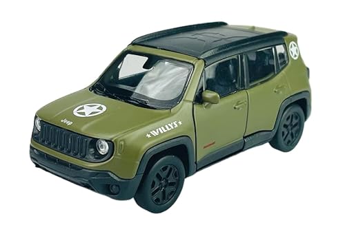 Welly Jeep Renegade Trailhawk Grün Militär 1/34-1/39 Metall Modell Auto Die Cast Neu im Kasten von Guoml