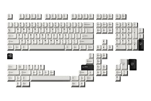 DROP DCX Schwarz-auf-Weiß Tastenkappen-Set, Doubleshot ABS, Cherry MX Style Tastatur kompatibel mit 60%, 65%, 75%, TKL, WKL, Full-Size, 1800 Layouts und mehr (Schwarz-auf-Weiß) von DROP