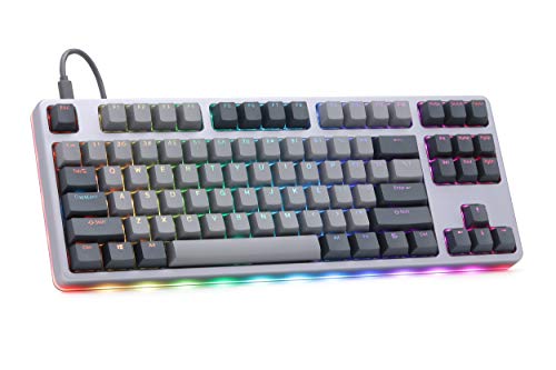 Drop CTRL High-Profile Mechanische Tastatur — Tenkeyless TKL (87 Tasten) Gaming-Tastatur, Hot-Swap-Schalter, programmierbar, hintergrundbeleuchtete RGB-LED, USB-C, Aluminium (Grau, Cherry MX Braun) von DROP