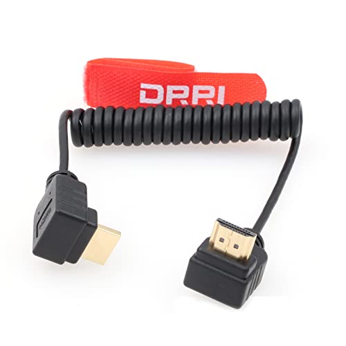 DRRI 8K High Speed HDMI-A 2.1 HDMI-Spiralkabel mit Biegung nach oben und unten für Z-Cam E2 S6 Sony FX3 Kamera/Atomos Ninja V Monitor/kleiner HD-Monitor von DRRI