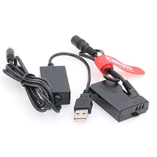 DRRI DR-E10 LP-E10 Dummy Akku + DC Power Bank USB-Kabel für EOS 1200D 1300D 1500D 2000D (E10-USB) von DRRI