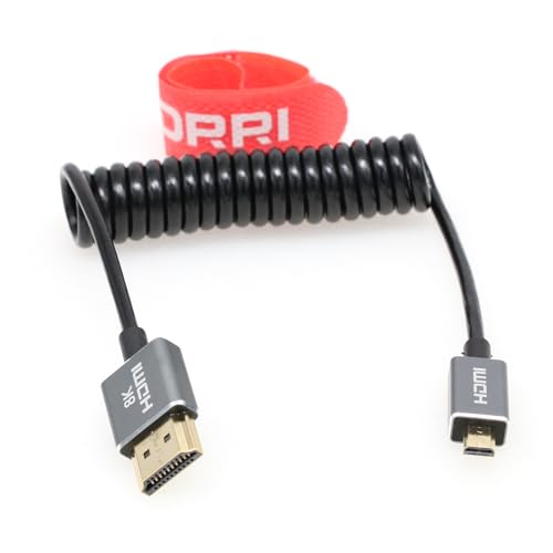 DRRI Hochgeschwindigkeits-8K-Micro-HDMI-auf-HDMI-2.1-Kabel für Canon EOS R5 R5c R6 M6 Mk2 | FUJIFILM X-T| Nikon Z6 Z9 zum Atomos Ninja 5 Monitor von DRRI