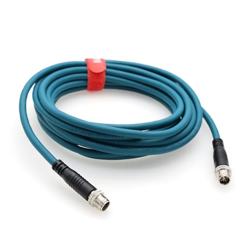 DRRI M12 X-codiertes 8-poliger Stecker auf M12 X-codiertes 8-poliges Stecker, Gigabit-Ethernet-Schnittstelle, Cat6a-Kabel für Cognex-Kameras von DRRI