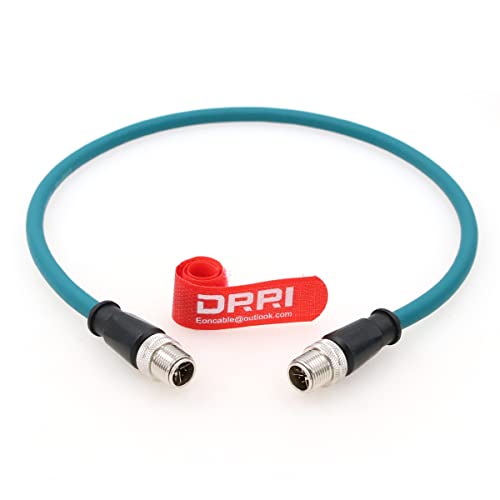 DRRI M12 X-kodierter 8-poliger Stecker auf M12 X-kodierter 8-poliger Stecker, Gigabit-Ethernet-Schnittstelle, Cat6a-Kabel für Cognex Kameras von DRRI