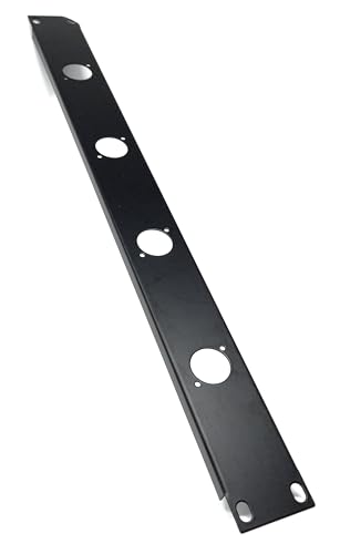 1U 48,3 cm Rackmontage D-Serie Punch-Out Panel – kompatibel mit XLR-, Speakon- und Neutrik-Steckern für AV-, Audio- und Computer-Racks (4 Ports) von DRUT