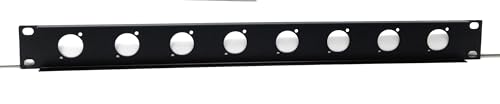 1U 48,3 cm Rackmontage D-Serie Punch-Out Panel – kompatibel mit XLR-, Speakon- und Neutrik-Steckern für AV-, Audio- und Computer-Racks (8 Ports) von DRUT