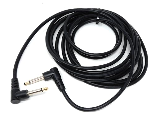 6,35 mm rechtwinkliges TS-Instrumentenkabel – 90 Grad 1/4 Zoll Mono-Gitarren-Patchkabel für Verstärker, Mixer und Pedale (5 m) von DRUT