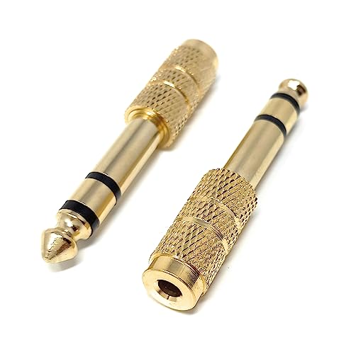 DRUT 2 stücke 3,5mm zu 6,35mm Stereo Jack Audio Kopfhörer Kabel Adapter Konverter Gold DRUT 2 stücke 3,5mm zu 6,35mm Stereo Jack Audio Kopfhörer Kabel Adapter Konverter Gold von DRUT
