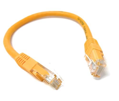 DRUT Cat6 Ethernet Kabel - High Speed Gigabit LAN Kabel, RJ45 Netzwerk Patchkabel, PoE kompatibel - für Router, Modem, Smart TV, PC, Switch (Gelb, 0,25 m) von DRUT