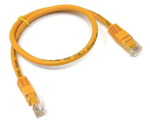 DRUT Cat6 Ethernet Kabel - High Speed Gigabit LAN Kabel, RJ45 Netzwerk Patchkabel, PoE kompatibel - für Router, Modem, Smart TV, PC, Switch (Gelb, 0,5 m) von DRUT