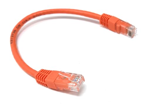 DRUT Cat6 Ethernet Kabel - High Speed Gigabit LAN Kabel, RJ45 Netzwerk Patchkabel, PoE kompatibel - für Router, Modem, Smart TV, PC, Switch (Orange, 0,25 m) von DRUT