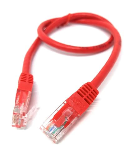 DRUT Cat6 Ethernet Kabel - High Speed Gigabit LAN Kabel, RJ45 Netzwerk Patchkabel, PoE kompatibel - für Router, Modem, Smart TV, PC, Switch (Rot, 0,5 m) von DRUT