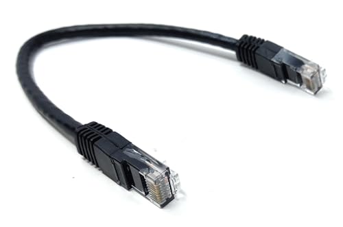 DRUT Cat6 Ethernet Kabel - High Speed Gigabit LAN Kabel, RJ45 Netzwerk Patchkabel, PoE kompatibel - für Router, Modem, Smart TV, PC, Switch (Schwarz, 0,25 m) von DRUT