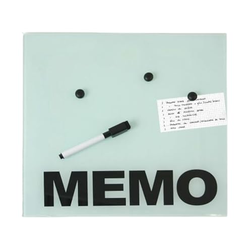 DRW Glastafel mit Magneten und Stift, 30 x 30 cm von DRW