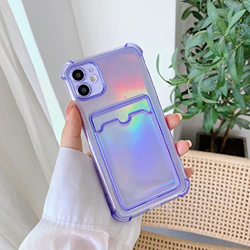 Laser-transparente Kartentaschen-Hülle für iPhone 11 12 13 Pro Max XR X XS Max 8 7 14 Plus Silikon-Telefonabdeckung, Lila, für iPhone 12 Mini Laser-transparente Kartentaschen-Hülle für iPhone 11 12 13 Pro Max XR X XS Max 8 7 14 Plus Silikon-Telefonabdeckung, Lila, für iPhone 12 Mini von DRXVE