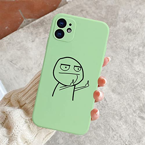 Lustige Handyhülle für iPhone 11 12 13 Pro Max Mini-Mittelfingerhüllen für iPhone 7 8 Plus X XR XS Max Soft Back Cover, Matcha-Grün T2621, für iPhone 12 von DRXVE