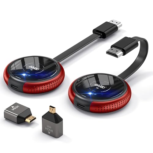 Wireless HDMI, DRYMOKINI HDMI Wireless Transmitter and Receiver 165FT HD Funk HDMI Funkübertragung, 5G HDMI Kabellos Übertragen für Streaming Medien von Laptop/Kamera/PS5 zu TV/Projektor/Monitor von DRYMOKINI
