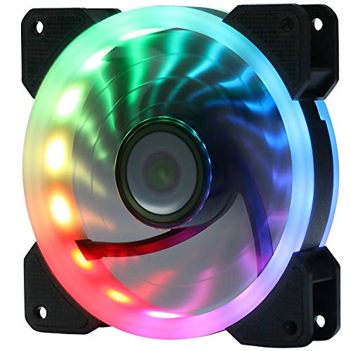 DS Rainbow RGB LED 120 mm Gehäuselüfter für PC-Gehäuse, CPU-Luftkühlung (einzelner Regenbogen-Lüfter, kann allein verwendet werden, A Serie) von DS leddess