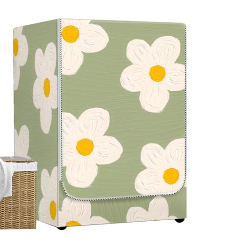 Waschtrockner-Abdeckungen für Frontlader, Blumenmuster, wasserdicht, staubdicht, für den Außenbereich, strapazierfähig, Oxford-Sonnenschutz, wärmeisoliert, Waschmaschinenschutz, Reißverschluss für von DSAoTeng