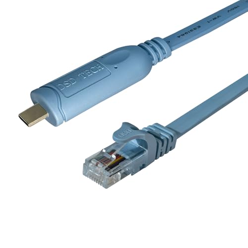 DSD TECH Konsolen Kabel USB C auf RJ45 SH-RJ45B mit FTDI Chip für Cisco NETGEAR Router/Switches Unterstützt MacBook Pro/Air 2018 und andere USB-C-Laptops von DSD TECH