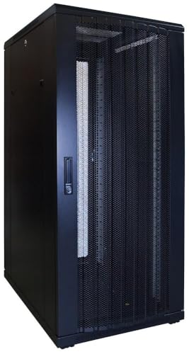 27HE 19 Zoll Serverschrank - mit perforierter Fronttür (BxTxH) 600 x 800 x 1400mm - Schwarz - Traglast 800 kg von DSIT