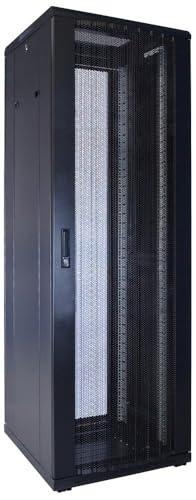 37HE 19 Zoll Serverschrank - mit perforierter Fronttür (BxTxH) 600 x 600 x 1800mm - Schwarz - Traglast 800 kg von DSIT