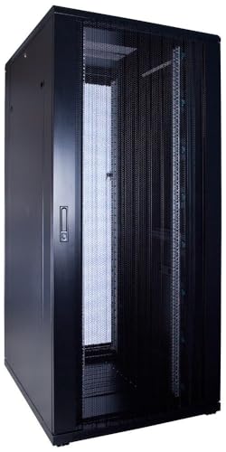 37HE 19 Zoll Serverschrank - mit perforierter Fronttür (BxTxH) 800 x 1000 x 1800mm - Schwarz - Traglast 800 kg von DSIT