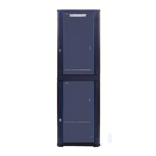 42HE Serverschrank - mit Glastür - 2x20HE Fächer - (BxTxH) 600x600x2000mm - Schwarz - Traglast 800 kg von DSIT