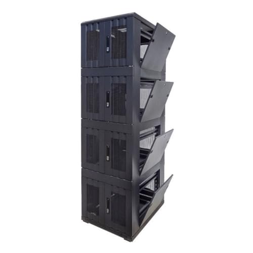 DSIT 42HE Serverschrank - mit perforierter Fronttür - 4x9HE Fächer - (BxTxH) 800x800x2000mm - Schwarz - Traglast 800 kg von DSIT