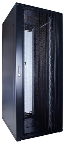 47HE 19 Zoll Serverschrank - mit perforierter Fronttür (BxTxH) 600 x 800 x 2200mm - Schwarz - Traglast 800 kg von DSIT