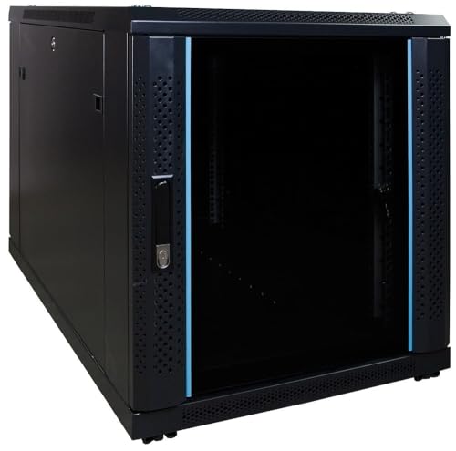 12 HE - Kleiner Serverschrank - mit Glastür (BxTxH) 600 x 1000 x 720 mm - Traglast 800 kg von DSIT