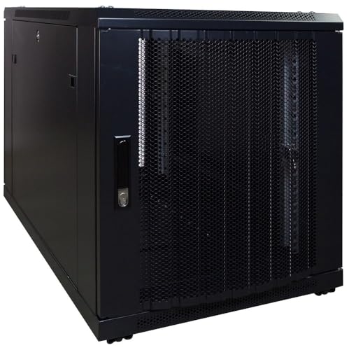 12 HE - Kleiner Serverschrank - mit perforierter Fronttür (BxTxH) 600 x 1000 x 720 mm - Traglast 800 kg von DSIT