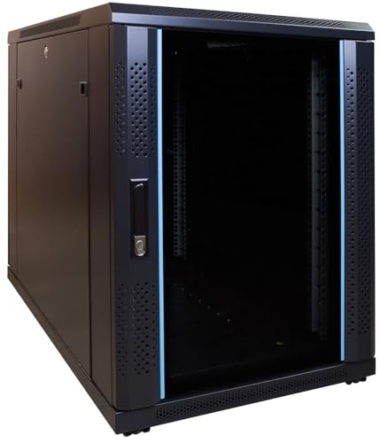 15 HE - Kleiner Serverschrank - mit Glastür (BxTxH) 600 x 1000 x 860 mm - Traglast 800 kg von DSIT