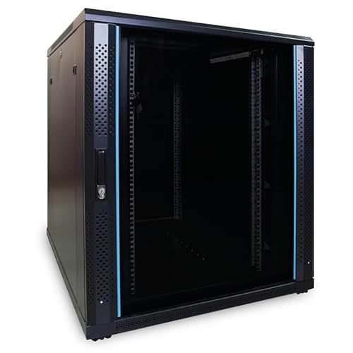 18HE 19 Zoll Serverschrank - mit Glastür (BxTxH) 800 x 1000 x 1000mm - Schwarz - Traglast 800 kg von DSIT