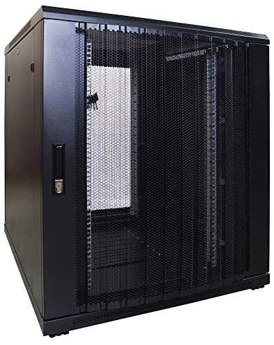18HE 19 Zoll Serverschrank - mit perforierter Fronttür (BxTxH) 800 x 1000 x 1000 mm - Schwarz - Traglast 800 kg von DSIT